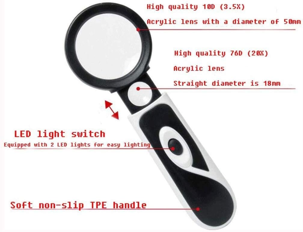 1790]読書用ルーペ:池田レンズ工業株式会社 高齢者用拡大鏡、LEDライト